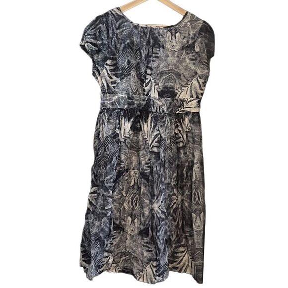 Chaudry Blue White Cotton Round Neck Cap Sleeves Dress Size M NWT - Picture 3 of 14